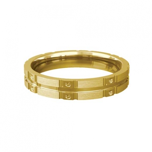 Patterned Designer Yellow Gold Wedding Ring - Similie